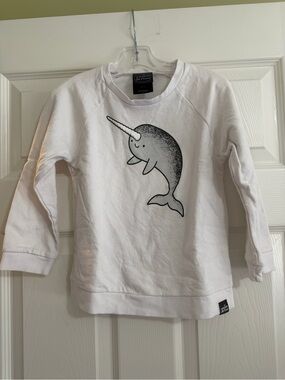 Whistle & Flute size 5/6 Narwhal Sweatshirt - EUC